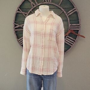 Faherty Dune Cotton Gauze Relaxed Fit Button Down Shirt In Rose Cove Plaid